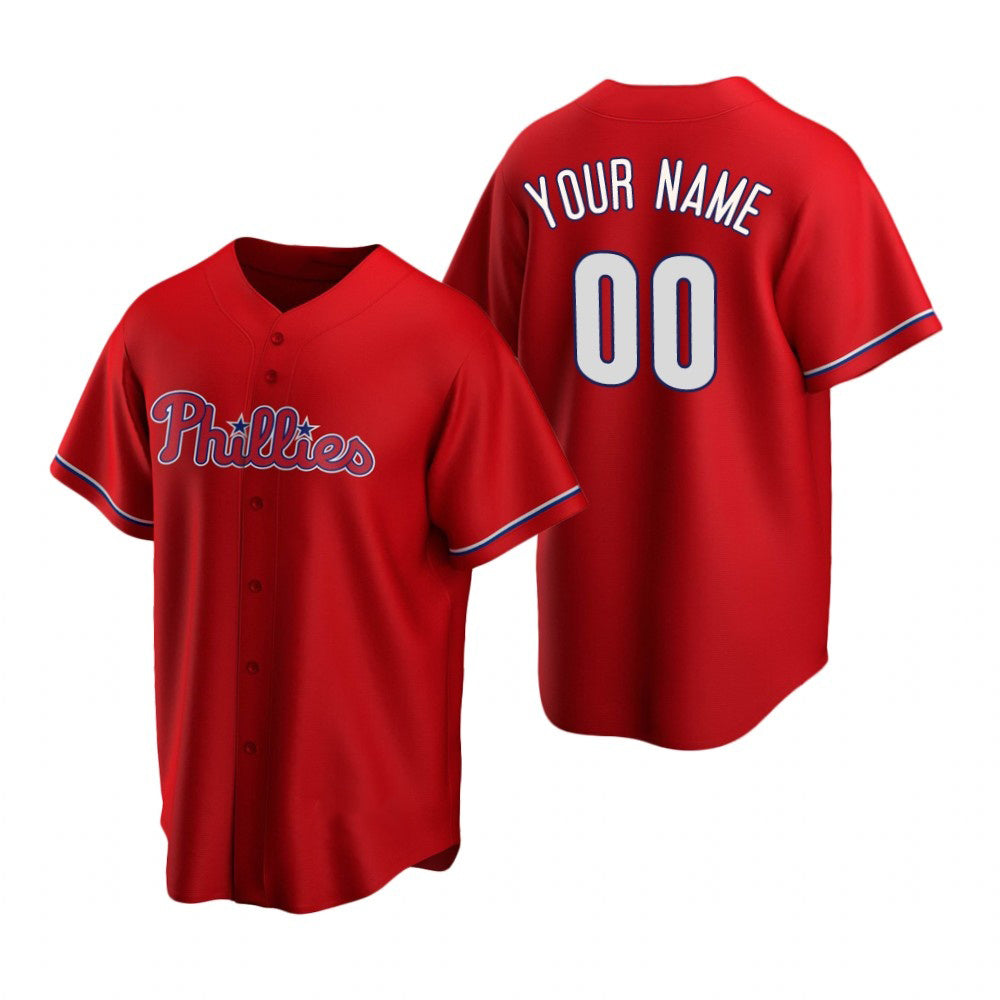 Custom Philadelphia Phillies Red Stitched Cool Baseball Jersey