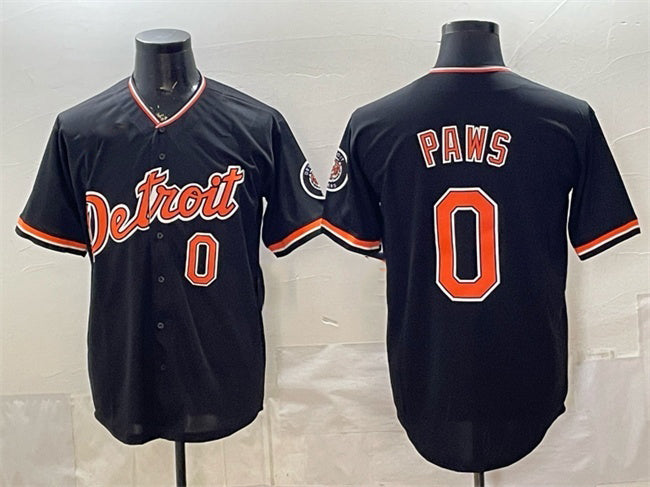 Detroit Tigers #0 Paws Black 2026 Alternate Vapor Premier Limited Stitched Jersey