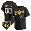 Dodgers 2024 Jackie Robinson Patch Vapor Premier Limited Custom Jersey – All Stitched-Black Baseball Jersey