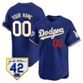 Dodgers 2024 Jackie Robinson Patch Vapor Premier Limited Custom Jersey – Royal Baseball Jersey