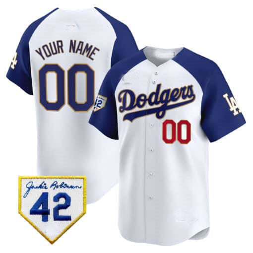 Dodgers 2024 Jackie Robinson Patch Vapor Premier Limited Custom Jersey – White Baseball Jersey