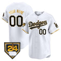 Dodgers 2024 Spring Training Patch Vapor Premier Limited Custom Jersey – White Gold Baseball Jersey