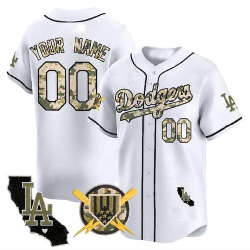 Dodgers Armed Forces Day Vapor Premier Limited Custom Jersey – All Stitched-White Baseball Jersey