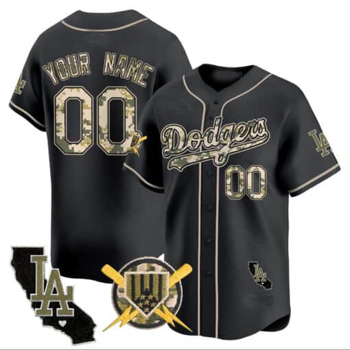 Dodgers Armed Forces Day Vapor Premier Limited Custom Jersey – Black Baseball Jersey