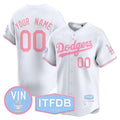 Dodgers Vin ITFDB Patch Bubblegum Pink Vapor Premier Limited Custom Jersey – White Baseball Jersey