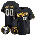 Dodgers Vin Patch & Kobe Bryant Signature Vapor Premier Limited Custom Jersey – All Stitched-Black Baseball Jersey