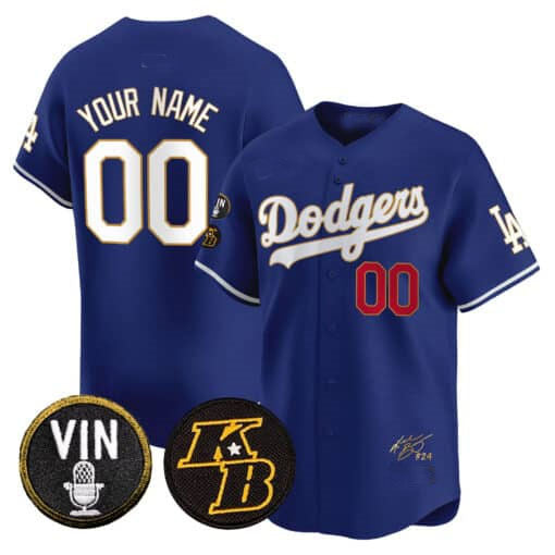 Dodgers Vin Patch & Kobe Bryant Signature Vapor Premier Limited Custom Jersey – Royal Baseball Jersey