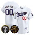 Dodgers Vin Patch & Kobe Bryant Signature Vapor Premier Limited Custom Jersey – White Gold Baseball Jersey