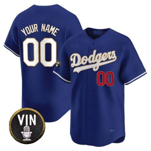 Dodgers Vin Scully Patch Gold Trim Vapor Premier Limited Custom Jersey – Royal Baseball Jersey