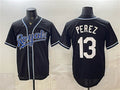 Kansas City Royals #13 Salvador Perez Black 2026 Fashion Replica Black Out Stitched Baseball Jersey