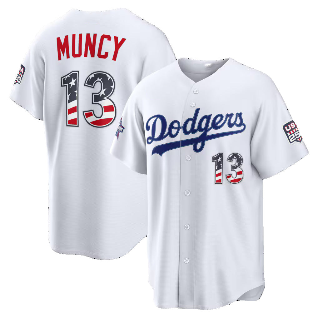 Los Angeles Dodgers #13 Max Muncy 2026 All-Star Edition Stars & Stripes White Stadium Baseball Jersey