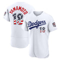 Los Angeles Dodgers #18 Yoshinobu Yamamoto Fourth of July White USA 250 Authentic Baseball Jersey