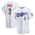 Los Angeles Dodgers #3 Edwin Díaz Fourth of July White USA 250 Stadium Baseball Jersey