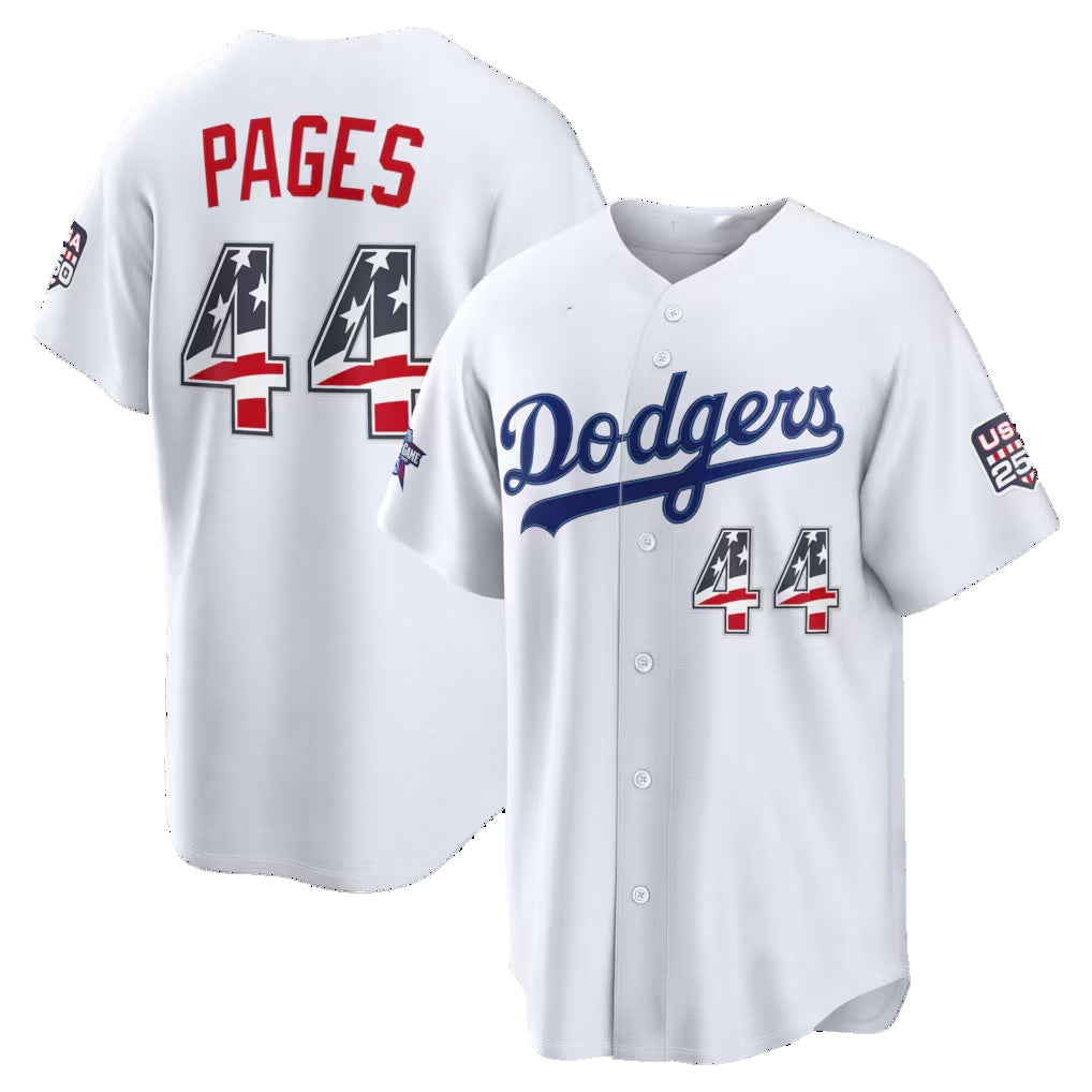 Los Angeles Dodgers #44 Andy Pages 2026 All-Star Edition Stars & Stripes White Stadium Baseball Jersey