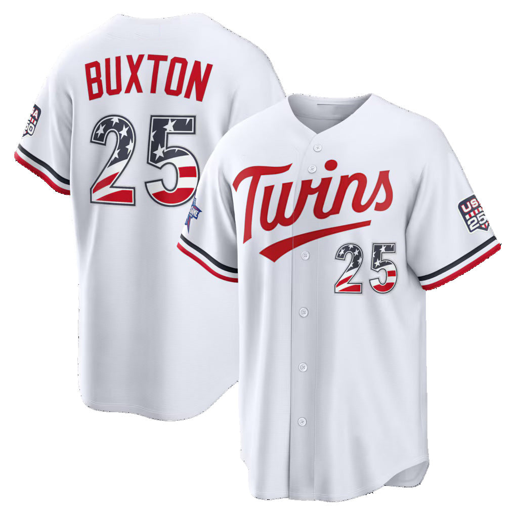 Minnesota Twins #25 Byron Buxton 2026 All-Star Edition Stars & Stripes White Stadium Baseball Jersey