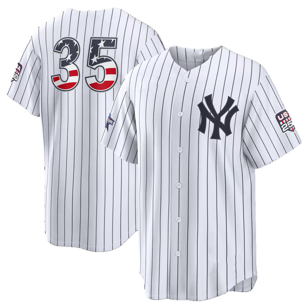 New York Yankees #35 Cody Bellinger 2026 All-Star Edition Stars & Stripes White Stadium Baseball Jersey