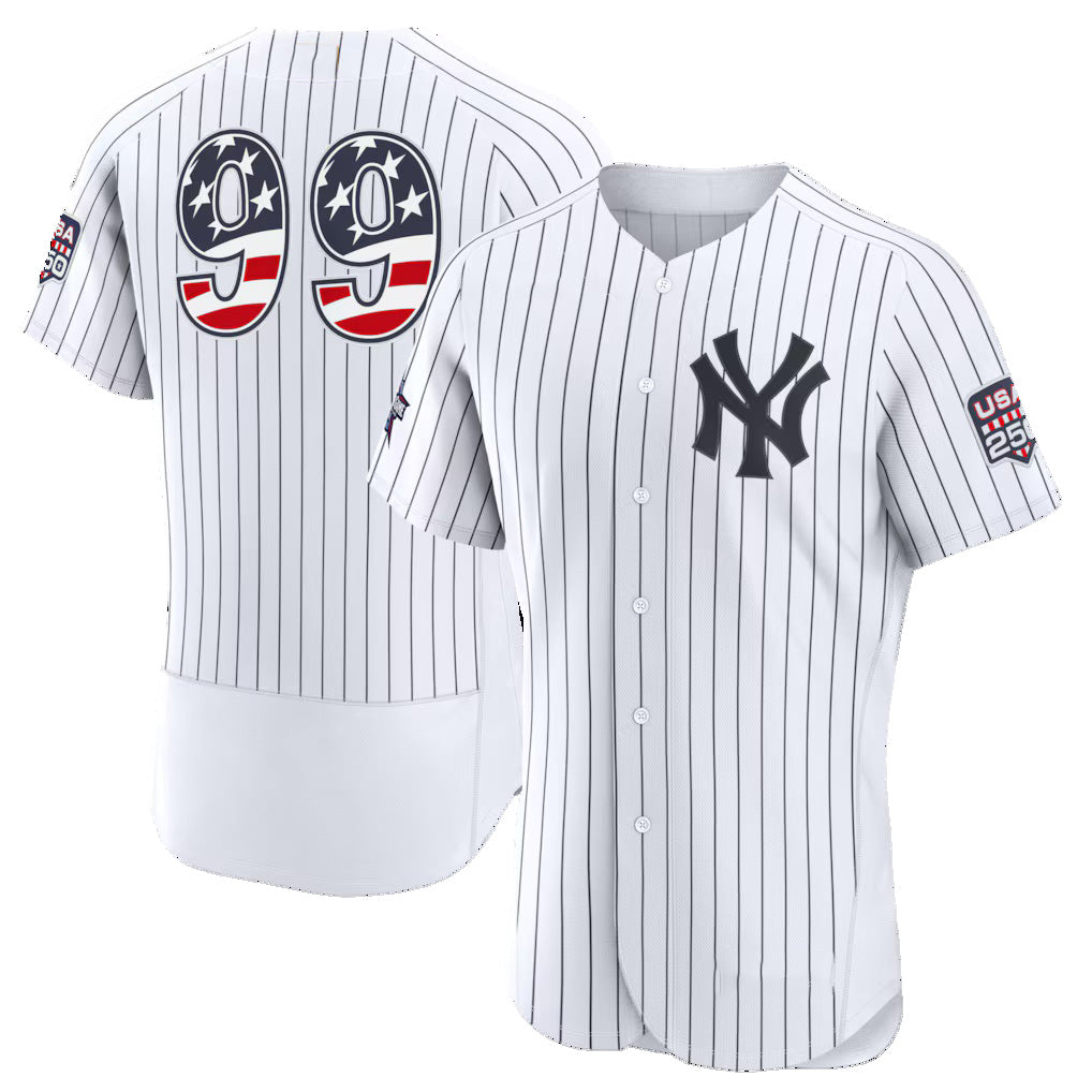 New York Yankees #99 Aaron Judge 2026 All-Star Edition Stars & Stripes White Authentic Baseball Jersey