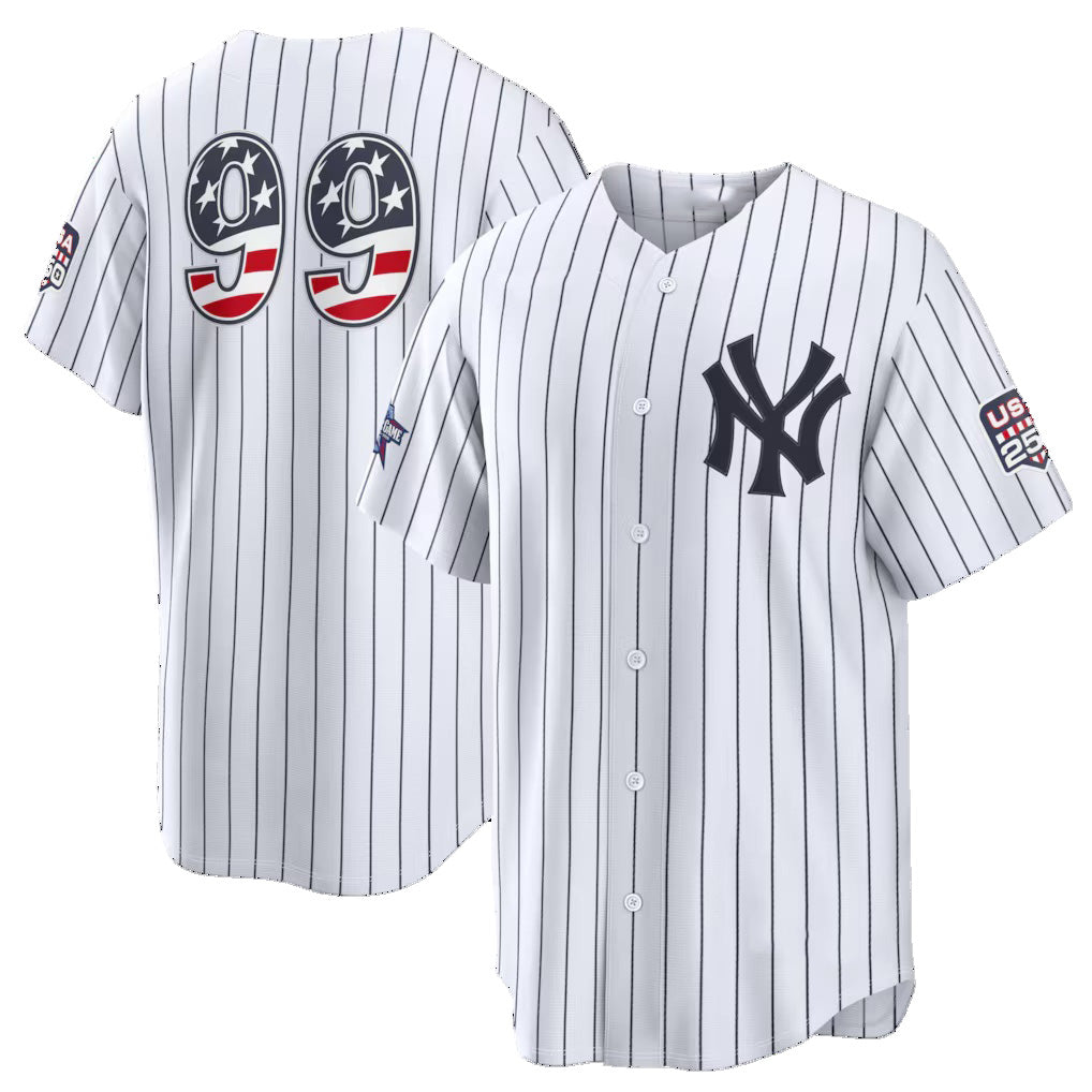 New York Yankees #99 Aaron Judge 2026 All-Star Edition Stars & Stripes White Stadium Baseball Jersey
