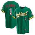 Oakland Athletics #1 Denzel Clarke Player Kelly Green USA 250 Fourth of July Home Game Stitched Baseball Jersey