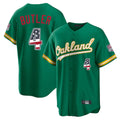 Oakland Athletics #4 Lawrence Butler Player Kelly Green USA 250 Fourth of July Home Game Stitched Baseball Jersey