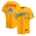 Oakland Athletics #9 Reggie Jackson Player Gold USA 250 Fourth of July Home Game Stitched Baseball Jersey