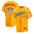 Oakland Athletics #13 Luis Barrera Player Gold USA 250 Fourth of July Home Game Stitched Baseball Jersey