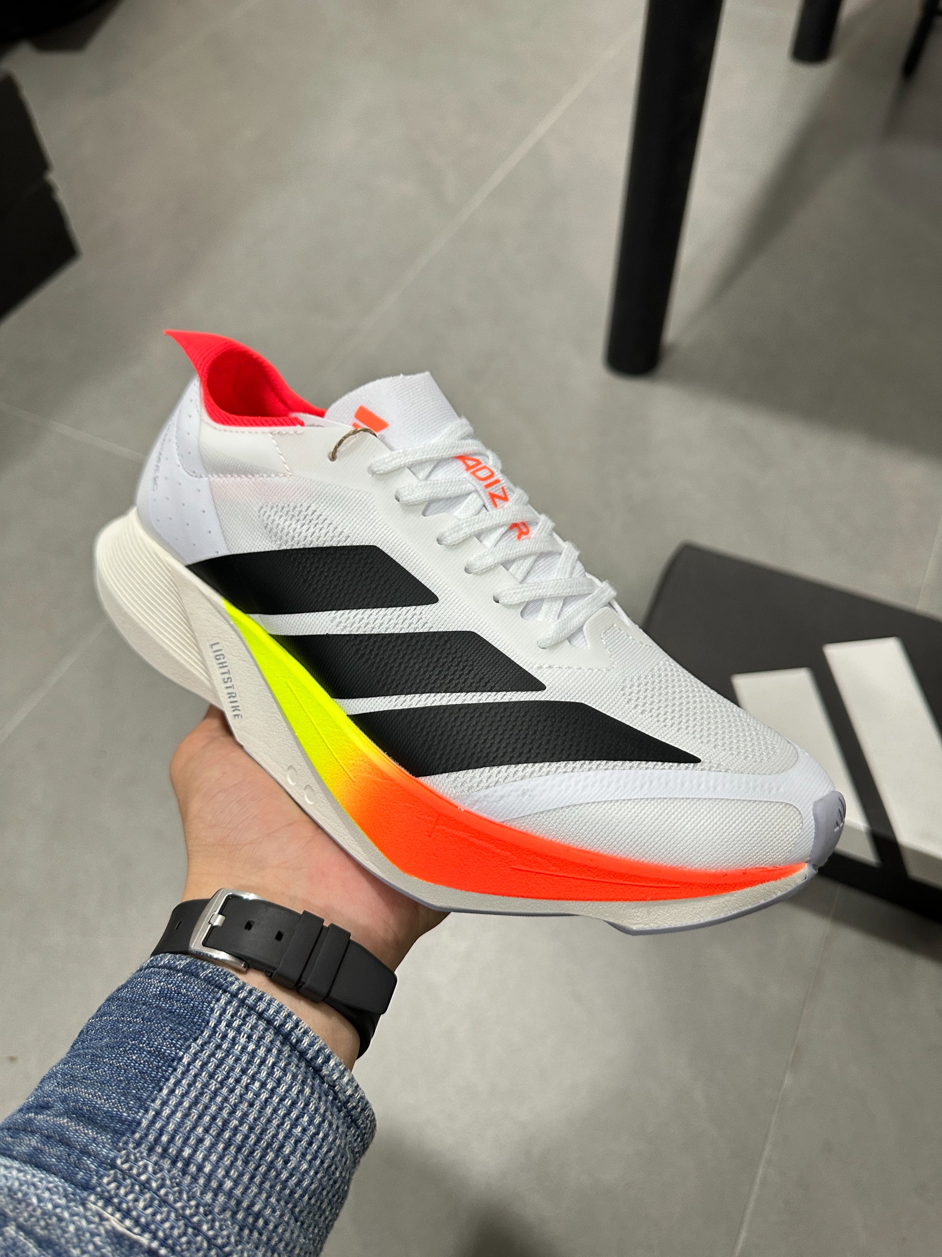 Adidas ADIZERO DRIVE RC Cloud White / Core Black / Solar Red colorway