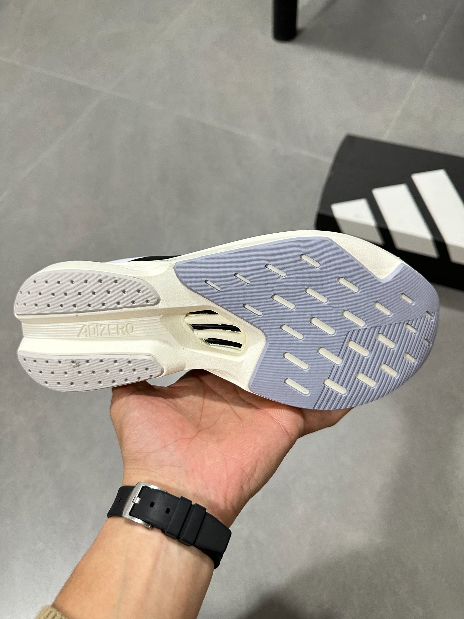 Adidas Duramo Speed (Cloud White / Core Black / Lucid Lemon colorway)