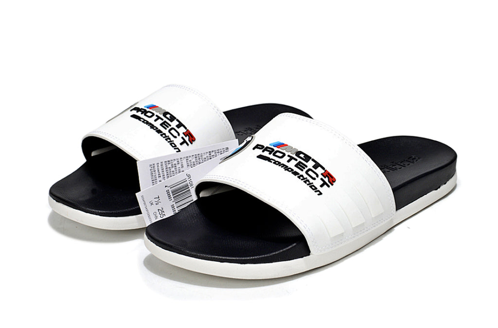 Adidas x BMW M GT3 Adilette Slides White Black Custom-Edition