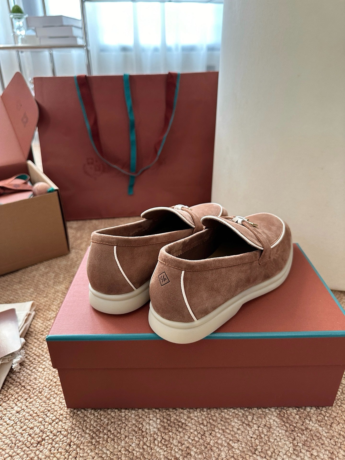 Loro Piana Summer Charms Walk Suede Loafers - Camel Brown