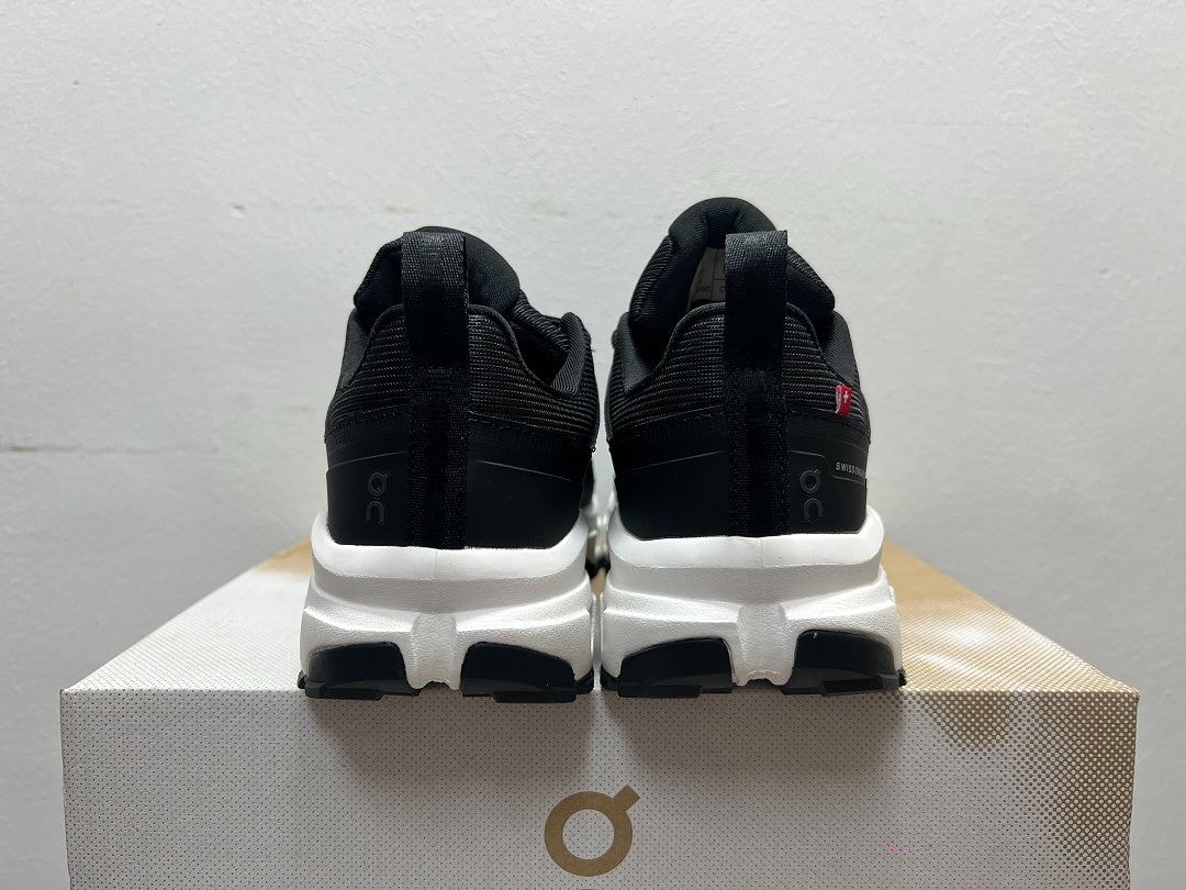 On Cloudrock Low Waterproof Hiking Shoes in Black / White