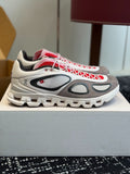 On Cloudnova White Grey Red Retro Contrast All-Day Comfort Cloud Foam Walking Sneakers