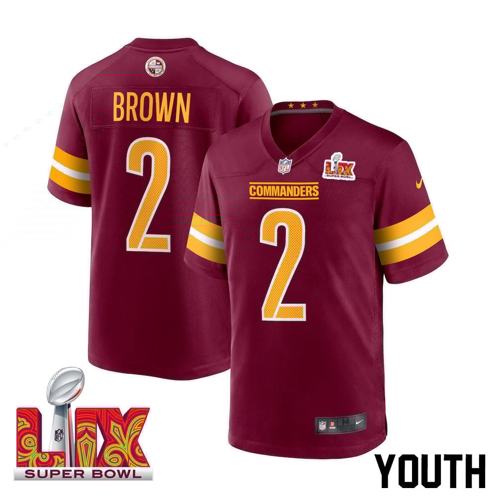 Dyami Brown #2 Washington Commanders Super Bowl LIX Jersey – Burgundy JS5420