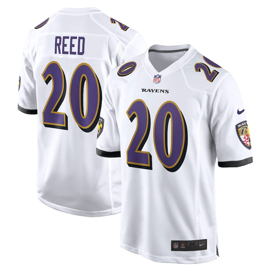 Ed Reed 20 Baltimore Ravens Retired Game Jersey – White JS9615