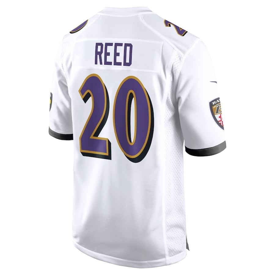 Ed Reed 20 Baltimore Ravens Retired Game Jersey – White JS9615