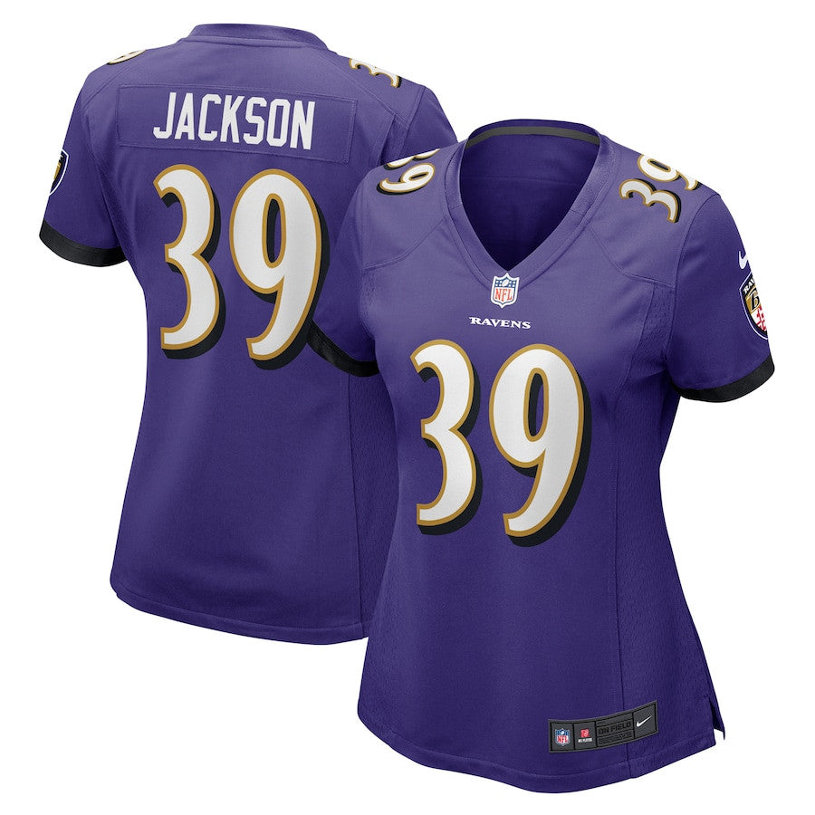Eddie Jackson 39 Baltimore Ravens Game Jersey – Purple JS4074