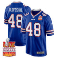 Edefuan Ulofoshio 48 Buffalo Bills Super Bowl LIX Champions Patch Game Jersey – Royal JS3278
