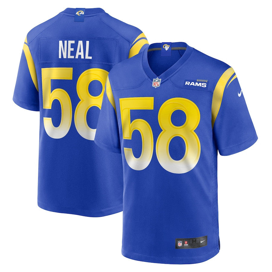 Eli Neal 58 Los Angeles Rams Game Jersey – Royal JS6232