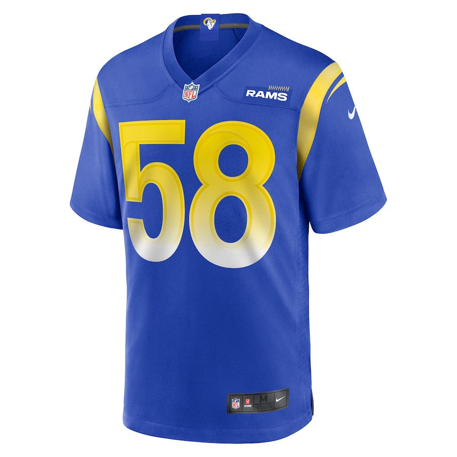 Eli Neal 58 Los Angeles Rams Game Jersey – Royal JS6232