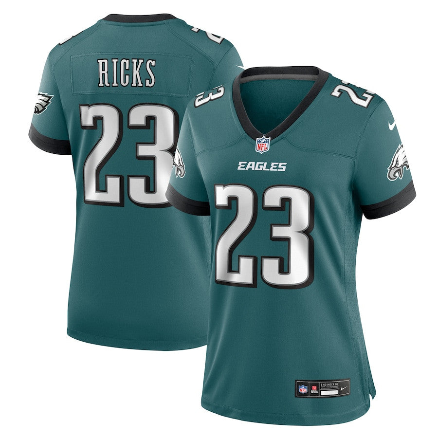 Eli Ricks 23 Philadelphia Eagles Team Game Jersey – Midnight Green JS9509