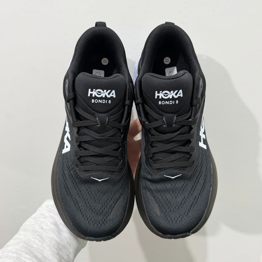 HOKA Bondi 8 Black White Athletic Shoes