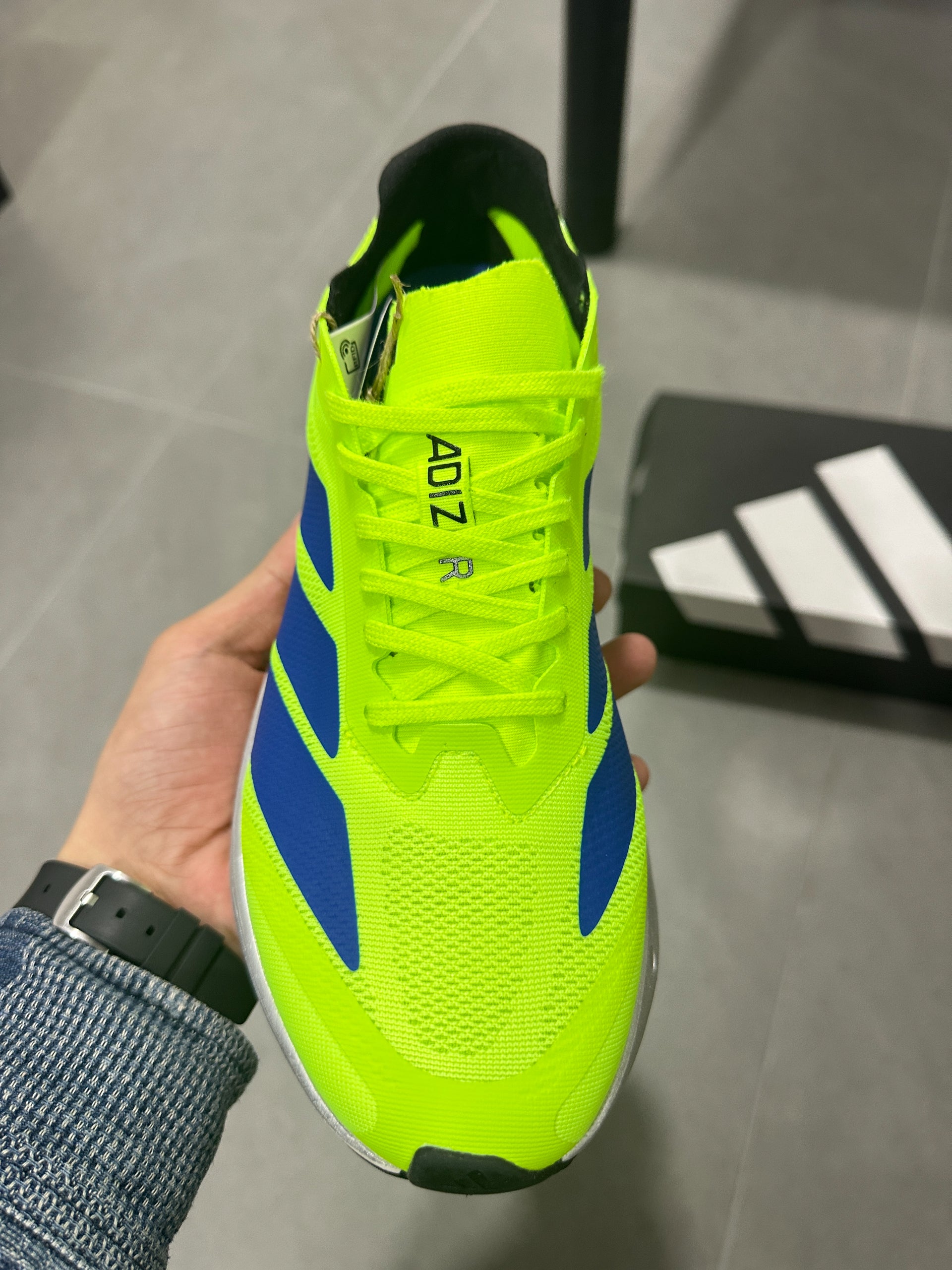 Adidas Adizero Pro (Solar Lime / Royal Blue colorway)