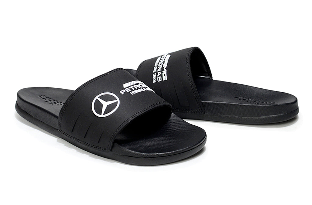 Adidas x Mercedes AMG Petronas F1 Adilette Slides All Black Custom-Edition