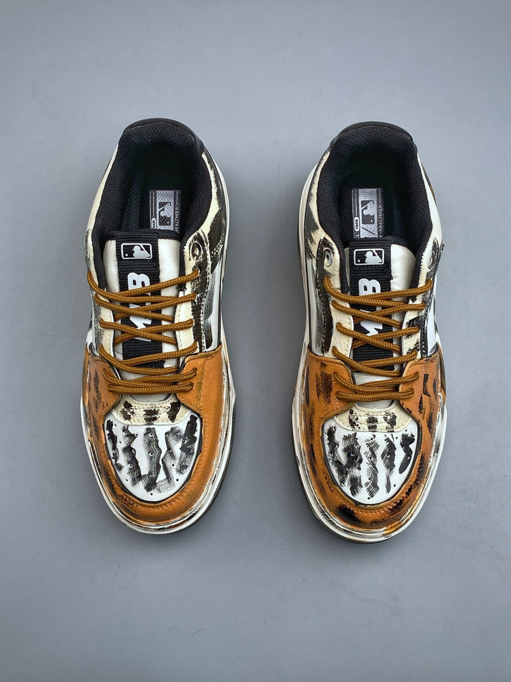 MLB New York Yankees Chunky Liner "Leopard Print Distressed" Custom Sneakers