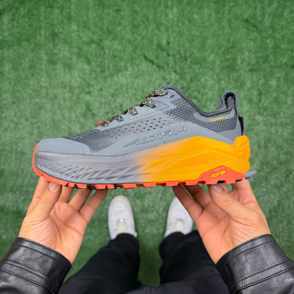 Altra Olympus 6 Grey Orange Yellow Zero Drop Breathable Trail Running Sneakers