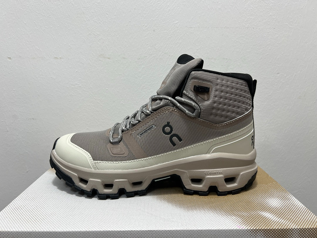 On Cloudrock Mid Waterproof Hiking Boots in Grey