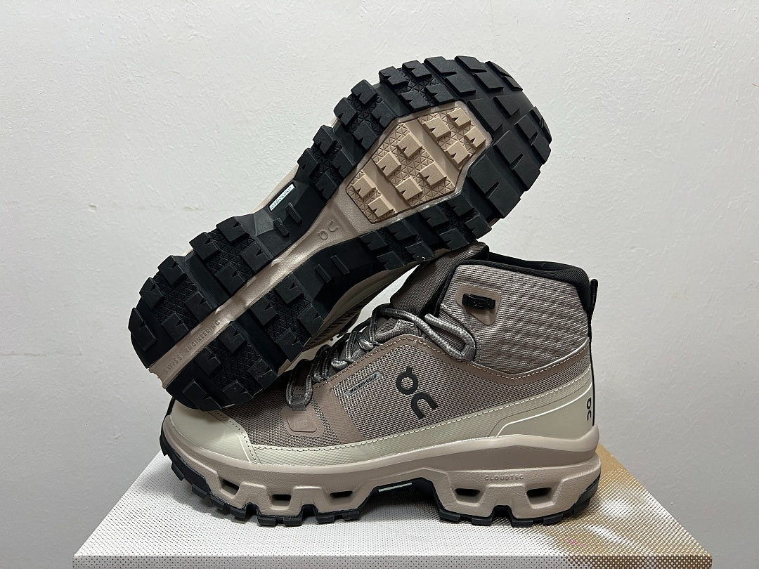 On Cloudrock Mid Waterproof Hiking Boots in Grey