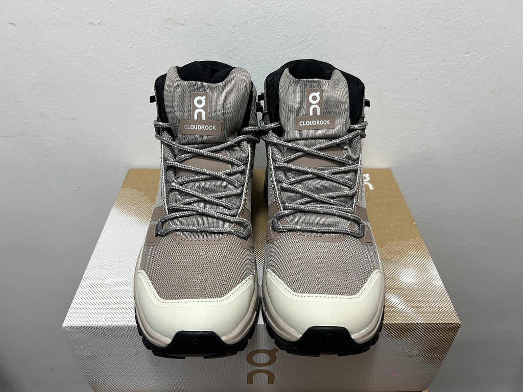 On Cloudrock Mid Waterproof Hiking Boots in Grey