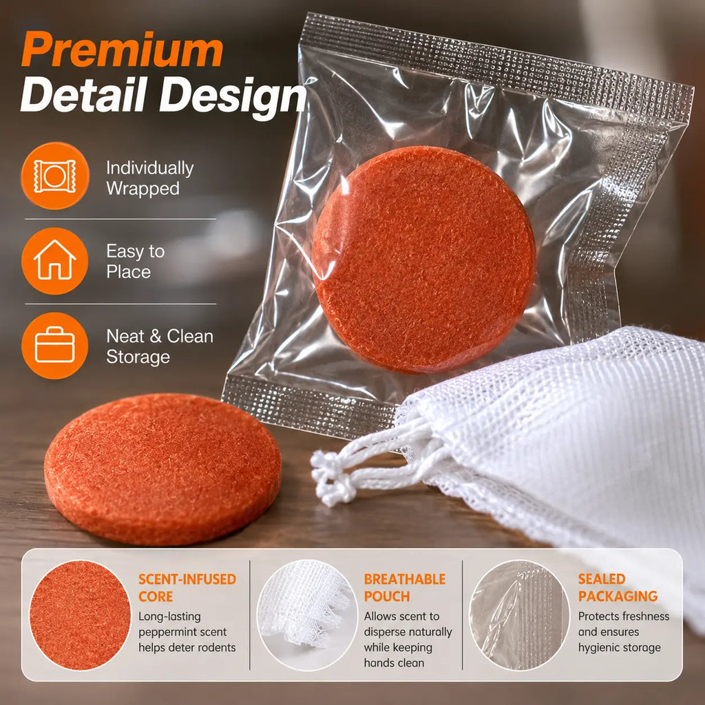 Gainstarx 12 Pack Upgraded Large 25g Each Peppermint Oil Rodent Repellent Balls for Home Kitchen Garage Pantry and Indoor Spaces Mouse and Rat Deterrent