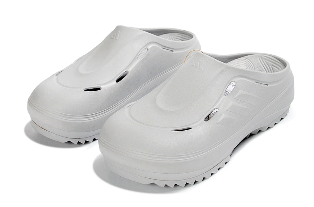Adidas Adilette Platform Clogs Light Grey Slip-On Recovery Shoes JH9854